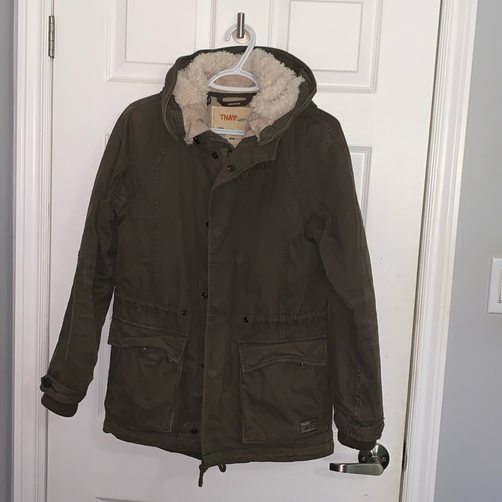 Aritzia TNA Griffith Convertable Parka In Military Green S